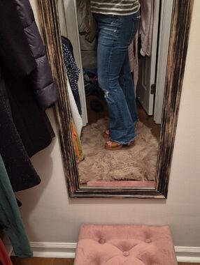 American Eagle Outfitters Distressed Flare Jeans - Medium Blue